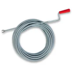 EBERTH Rohrreinigungsspirale 15m lang und Ø 9mm, effektive Abfluss Spirale für Rohre ab Ø 40mm, krallenförmiger Bohrkopf mit Ø 20mm