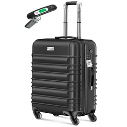 KESSER® Reisekoffer Hartschalen-Koffer Inkl. Kofferwaage + Gepäckanhänger Trolley Gepäck Rollkoffer Zahlenschloss 4 Rollen ABS-Hartschale Teleskopgriff
