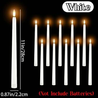 Uplift Treasures LED Flameless Flickering Taper Candles white 84pcs