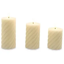 Relaxdays LED Kerzen 3er Set Creme