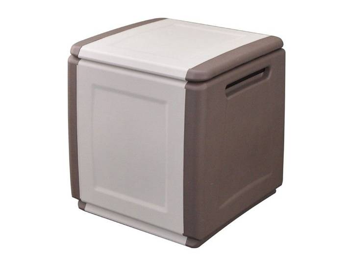 Coffre de rangement 130L Beige/Taupe 54 x 53 x H57cm Poignées de transport polypropylène INTEC