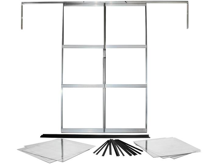 Gewächshaustür VITAVIA Sirius , silber (silberfarben), B:122cm, Einscheibensicherheitsglas, Türen, Gewächshaustür, silberfarben