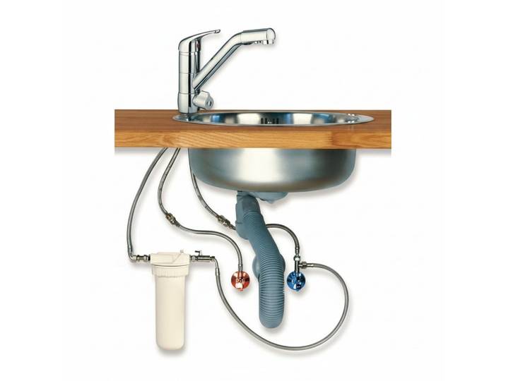 Alvito Wasserhahn-Wasserfilter, Einbau-Filtersystem Untertisch 3-Wege-Hahn 33 cm