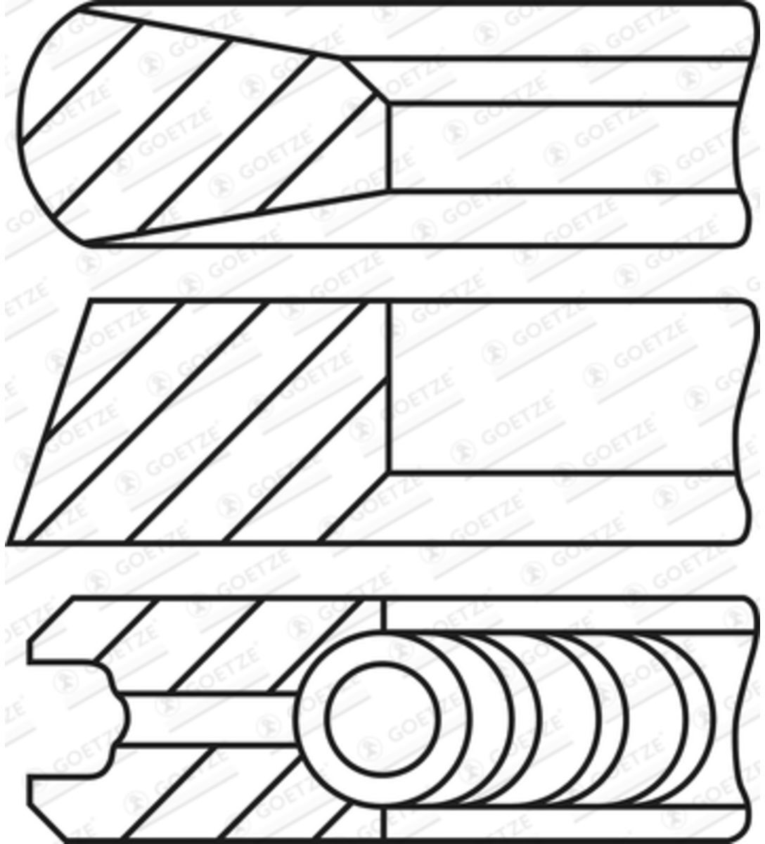 Engine Kolbenringsatz GOETZE 08-449600-00