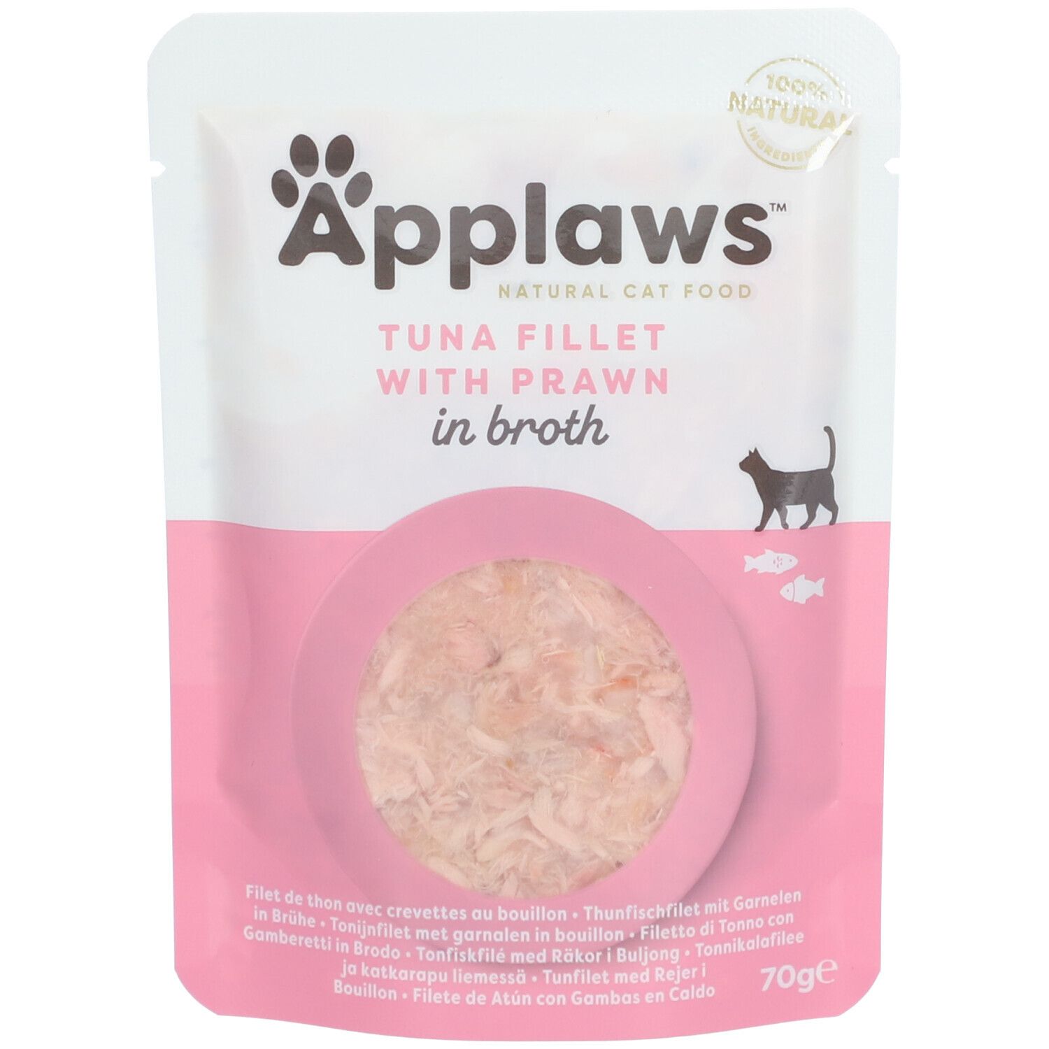 Applaws Nassfutter im Beutel mit Thunfisch und Garnele für Katzen 70 g Futter