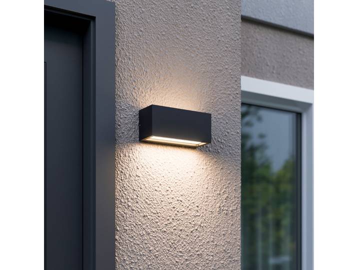 Applique d'extérieur Bente, anthracite, largeur 25 cm, IP54 - Lucande - Balcon - Moderne - Métal - Angulaire