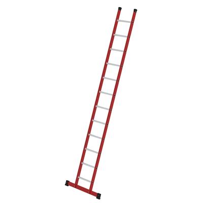 PROREGAL Sprossen-Anlegeleiter GFK/Alu mit Traverse 12 Sprossen
