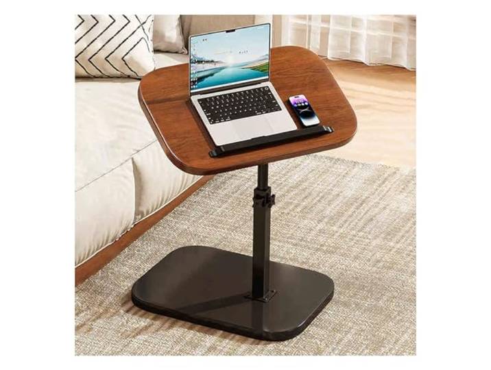 JIiopCFegh Moderner, um 360° drehbarer Beistelltisch – vielseitiges Design(Upgraded Model,Walnut)