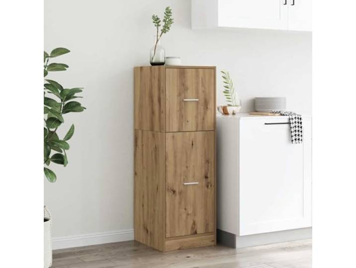 Apothekerschrank Artisan-Eiche 40x41x118 cm Holzwerkstoff mit Auszug Vielseitig einsetzbar, robustes Holzwerkstoff, glatte Oberfläche, Metallschienen, elegante Griffe, ausreichend Stauraum