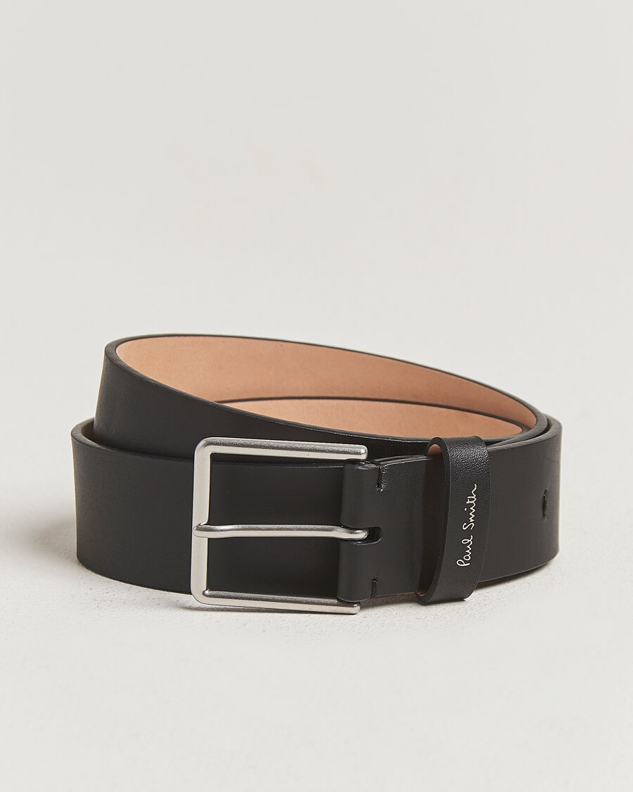 Paul Smith Stitch Leather Belt Black men W36 Sort