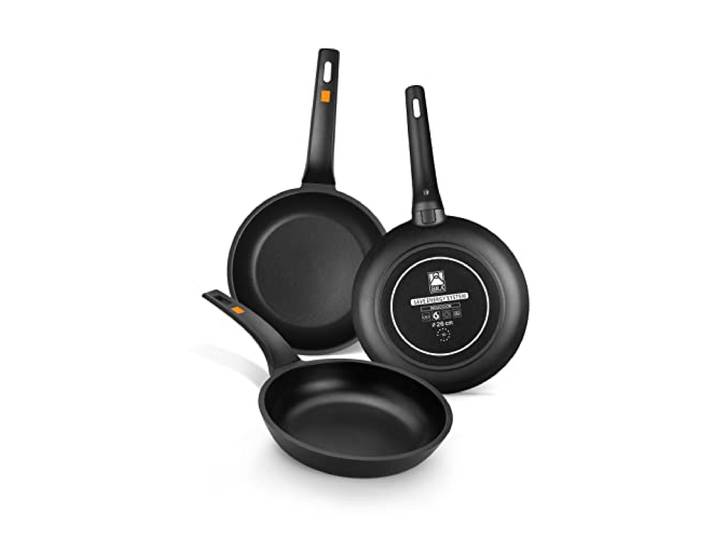 BRA Efficient Set mit 3 Bratpfannen, 18-22-26 cm, Aluminiumguss mit Antihaftbeschichtung, für Induktion geeignet