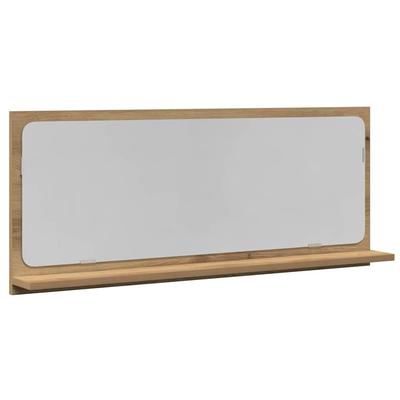 vidaXL Spiegelregal mit Regal Handwerklich gefertigter Eichenholz