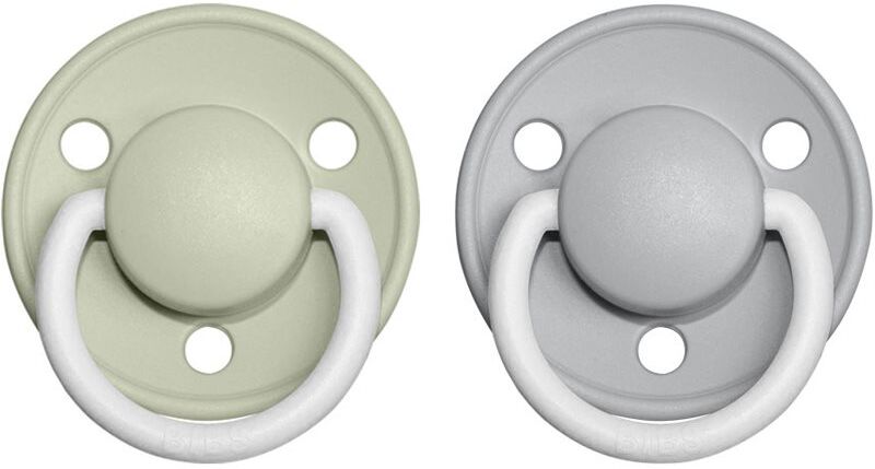 BIBS De Lux Natural Rubber Night Size 2: 6+ months tétine Sage / Cloud 2 pcs