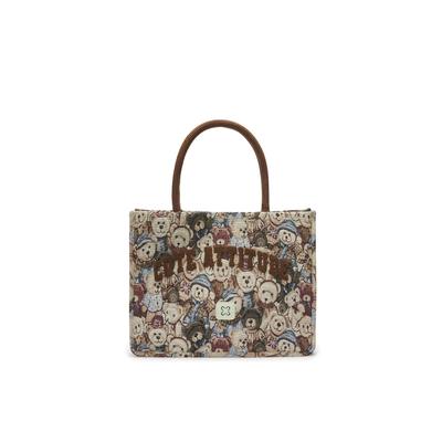 Shopper CODELLO "Codello Tasche", Damen, beige, Obermaterial: 100% Polyester PES., Taschen Shopper, mit Teddy-Motiv
