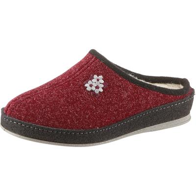 Pantoffel SCHAWOS, Damen, Gr. 38, gefüttert, rot (bordeaux), Textil, Schuhe