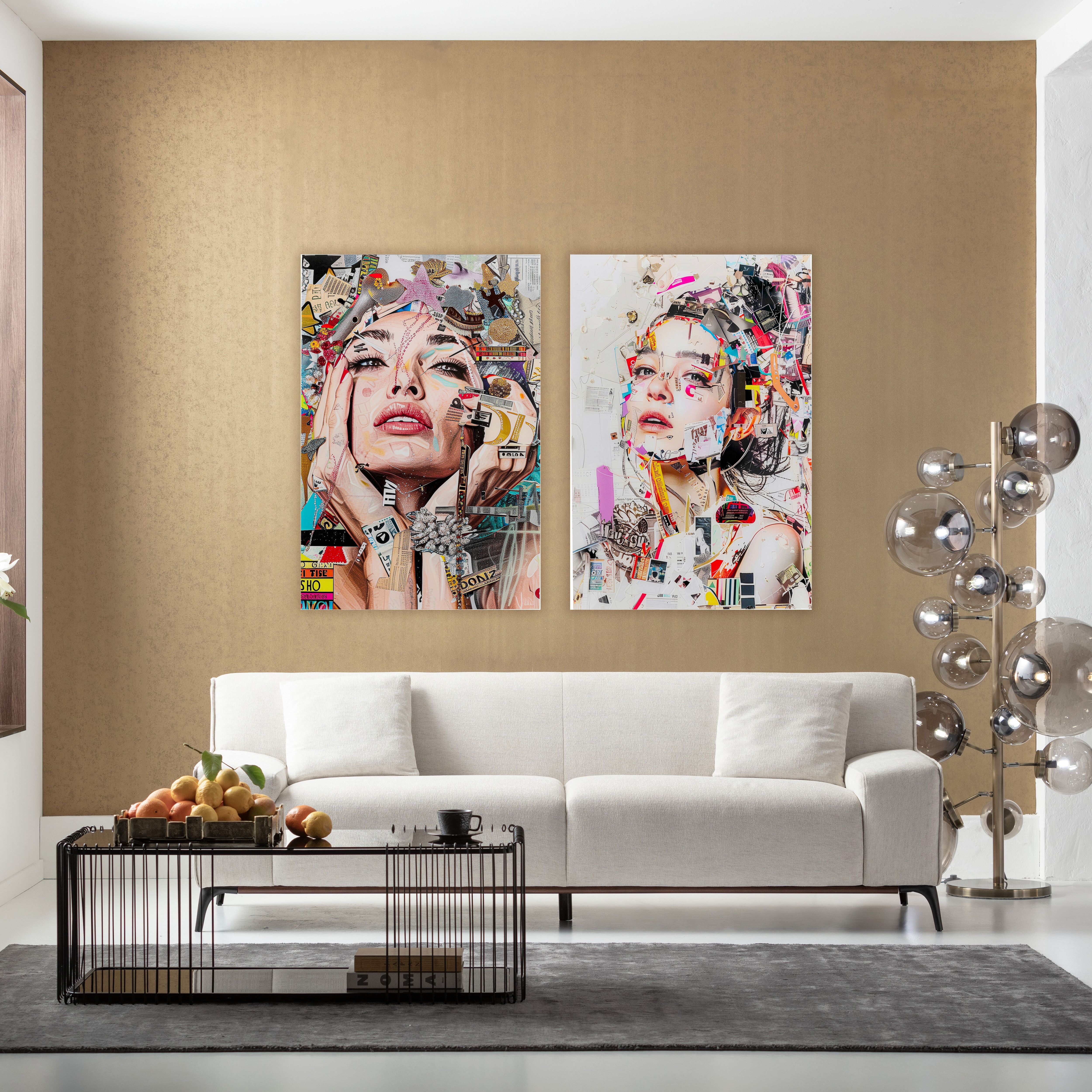 Glasbild KARE DESIGN "Artsy Portrait 80x120cm", farbe bild(er): bunt, B:80cm H:120cm T:0,4cm, Glas, Polypropylen, Bilder, Glasbild farbe bild(er): bunt B/H/T: 80cm x 120cm x 0,4cm, Profilansicht Hochformat