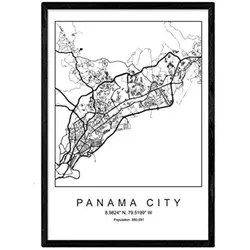POSTER Panama City Skandinavischen Stil A4 Rahmenlos