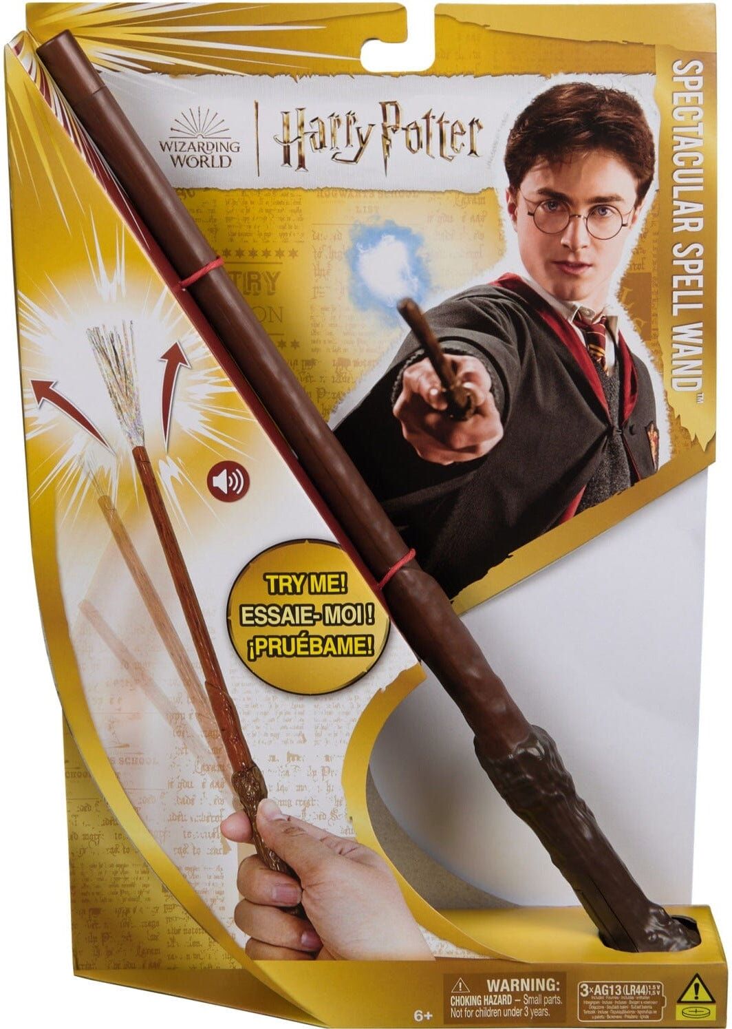 Spin Master Wizarding World Spectacular Spell Wand Toy - Authentic Design, Interactive Spell Effects, Ages 6 and Up