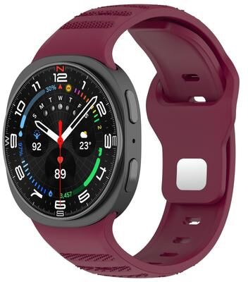 United XDfind Samsung Galaxy Watch Ultra Band Silicone Sport Strap With Silver Stud Buckle wine Red