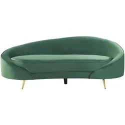 3-SITZER-SOFA Samtstoff Smaragdgrün Savar