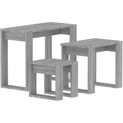 Décoshop26 - 3er-Set ineinander schiebbare Beistelltische aus grauem Holzwerkstoff DEC032738