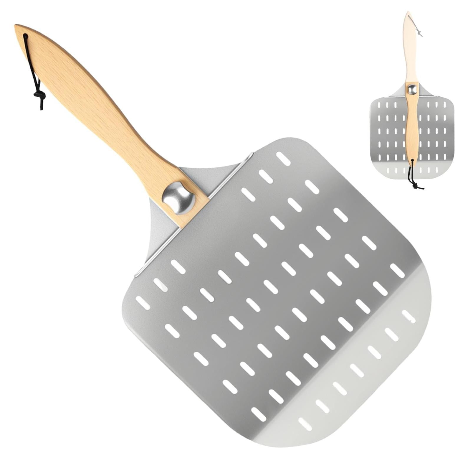Perforated Pizza Schep met Vouwbare Handgreep
