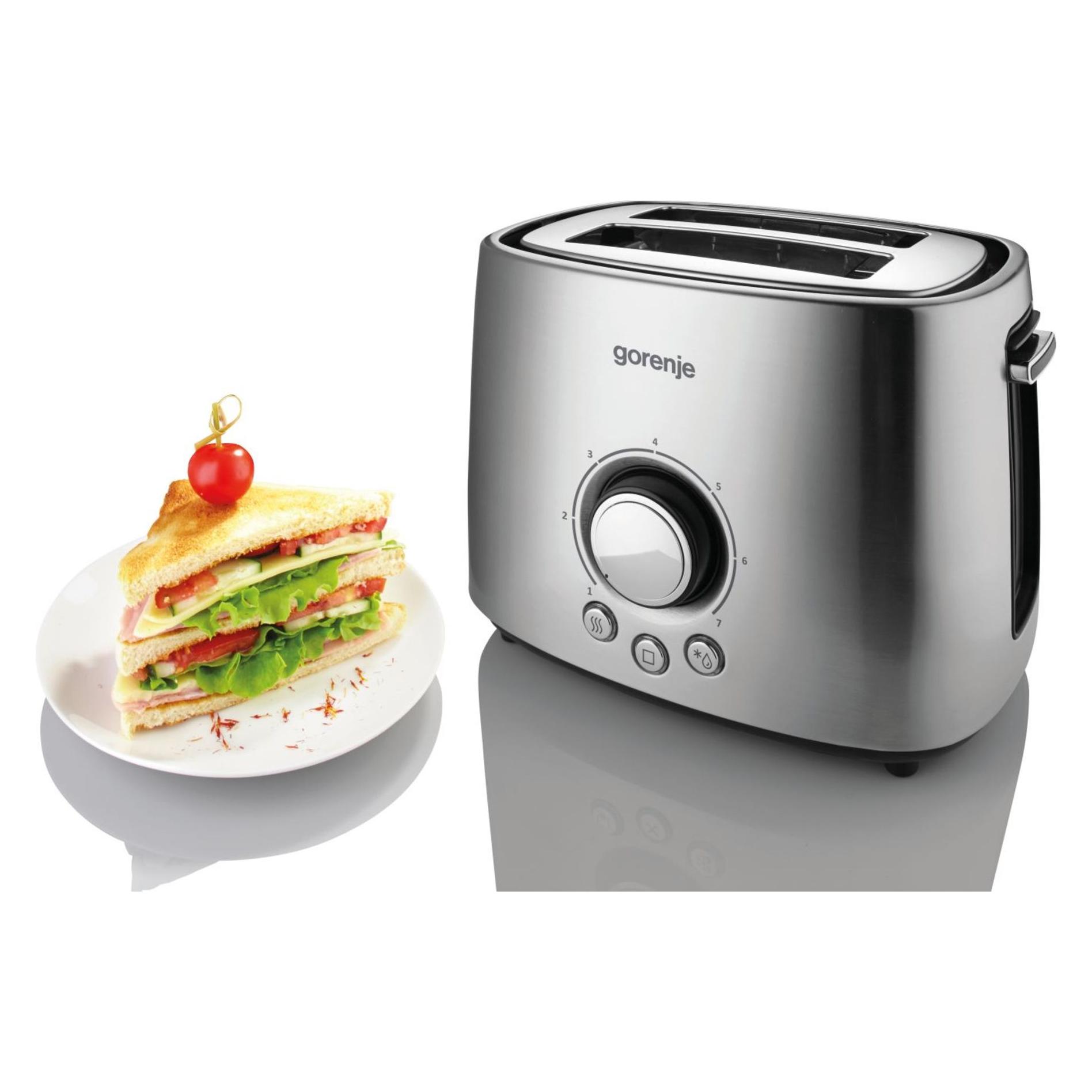 Gorenje T1000E Toaster, Power 1000 W, Stainless Steel (565728)