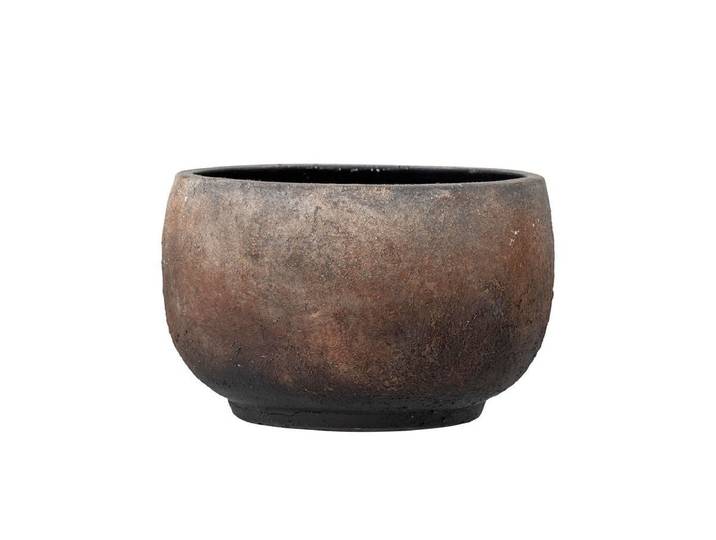 Deko-Blumentopf Kalymnos – Rustikales Terrakotta-Design in Braun - Braun - Luxusbetten24