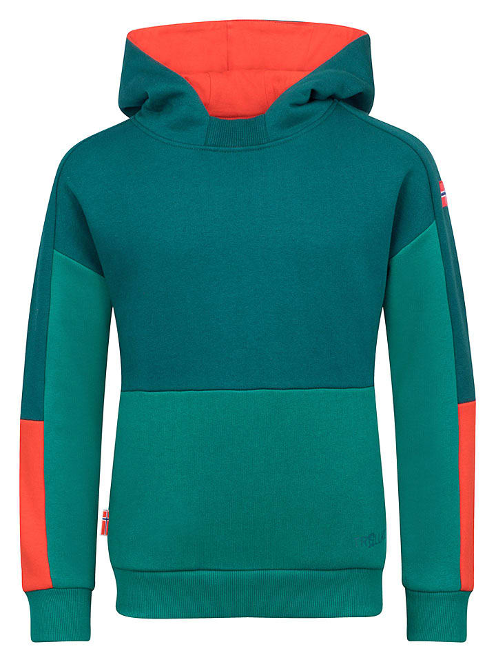 Trollkids Hoodie "Rondane" in Grün - 152