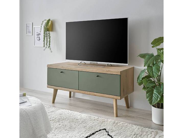 TV-Lowboard 107 cm Spanplatte, beschichtet Braun/Grün 107 x 50 x 40cm
