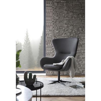 Drehsessel SALESFEVER "Helsinki Komfortabler Sessel fürs Büro", grau (dunkelgrau, schwarz), B:78cm H:99cm T:82cm, Textil (100% Polyester), Metall, Sessel, Drehsessel, Entspannung trifft Design: Moderner Relaxsessel