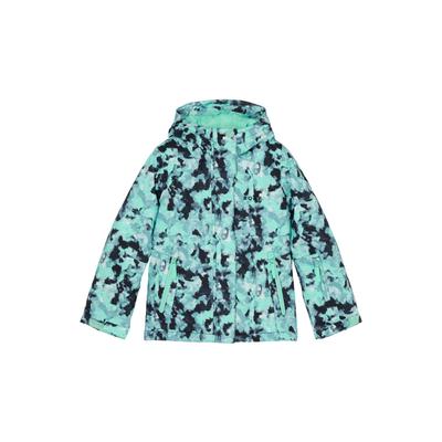 Snowboardjacke ROXY "Snowflare 10K", Kinder, Gr. 14, grün (arctic cool chaos rg), Obermaterial: 55% Polyester, 45% Polyester., Jacken Snowboardjacke