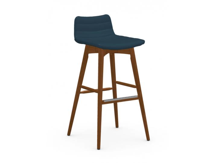 TABOURET PETIT DOSSIER CONTEMPORAIN EN BOIS ET SIMILICUIR COVER