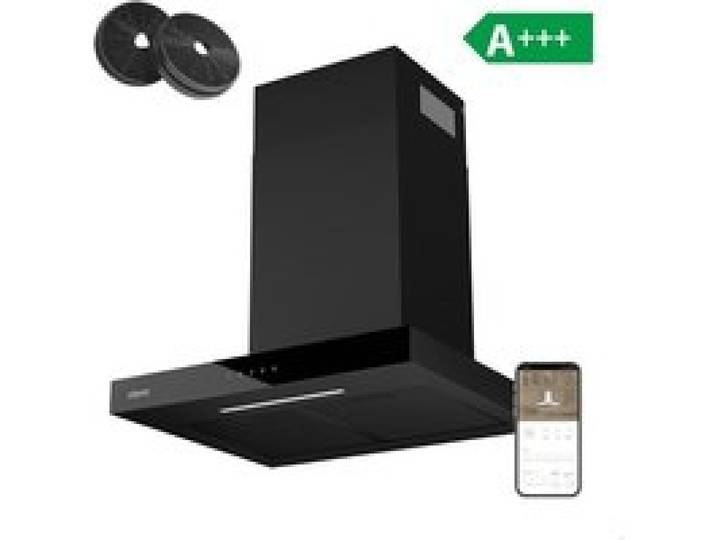 Hotte Aspirante 60 cm Tactile APP Contrôle 650m3/h Booster A+++ LED Réglable Noire CIARRA