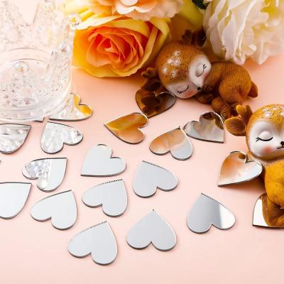 Uplift Essentials Reflective Mosaic Mirror Wall Art Decals silver Heart 0.8 In