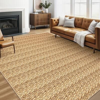 Garvee Modern Horizontal Stripes Braided Print Area Rug