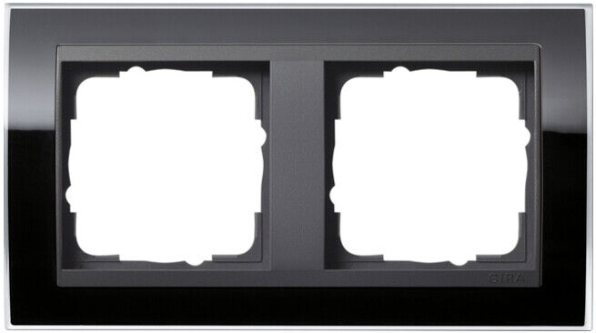 Gira Cadre de recouvrement 2 postes transparent noir 0212738 (0212738)