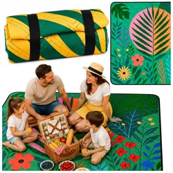 Picknickdecke, Strandmatte, Touristenmatte, Pflanzen, bunt, 100 x 150 cm
