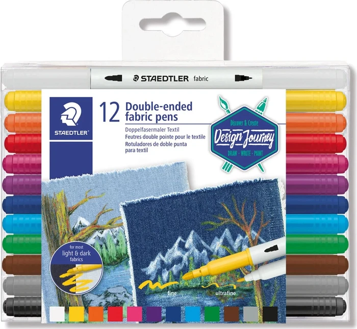 Staedtler Design Journey für Textil, doppelseitig, 12 Farben