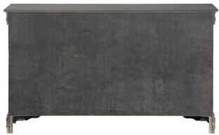 Benzara Six Drawers Wooden Dresser with Metal Handles and Bracket Base, Dark Gray