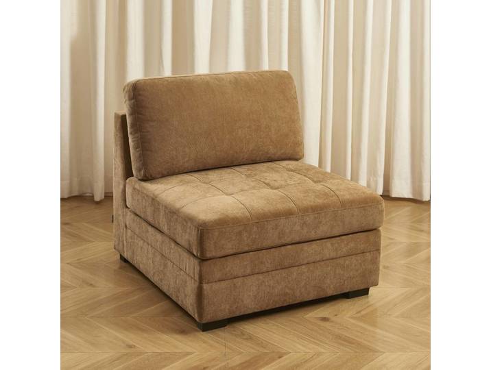 Chauffeuse 1 place tissu chenille écureuil
