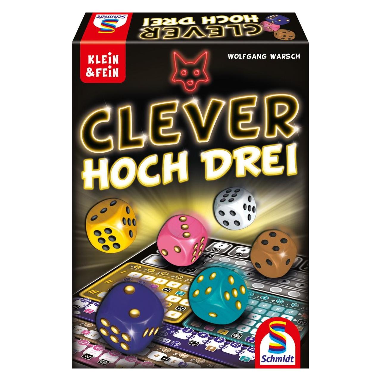 Schmidt Spiele Clever hoch Drei (Deutsch, Englisch, Französisch, Italienisch, 1 - 4 Spieler) (49384)