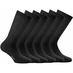 Rohner Basic Unisex Sport Socken, 6er Pack - Basic Sport, einfarbig Schwarz / 35-38