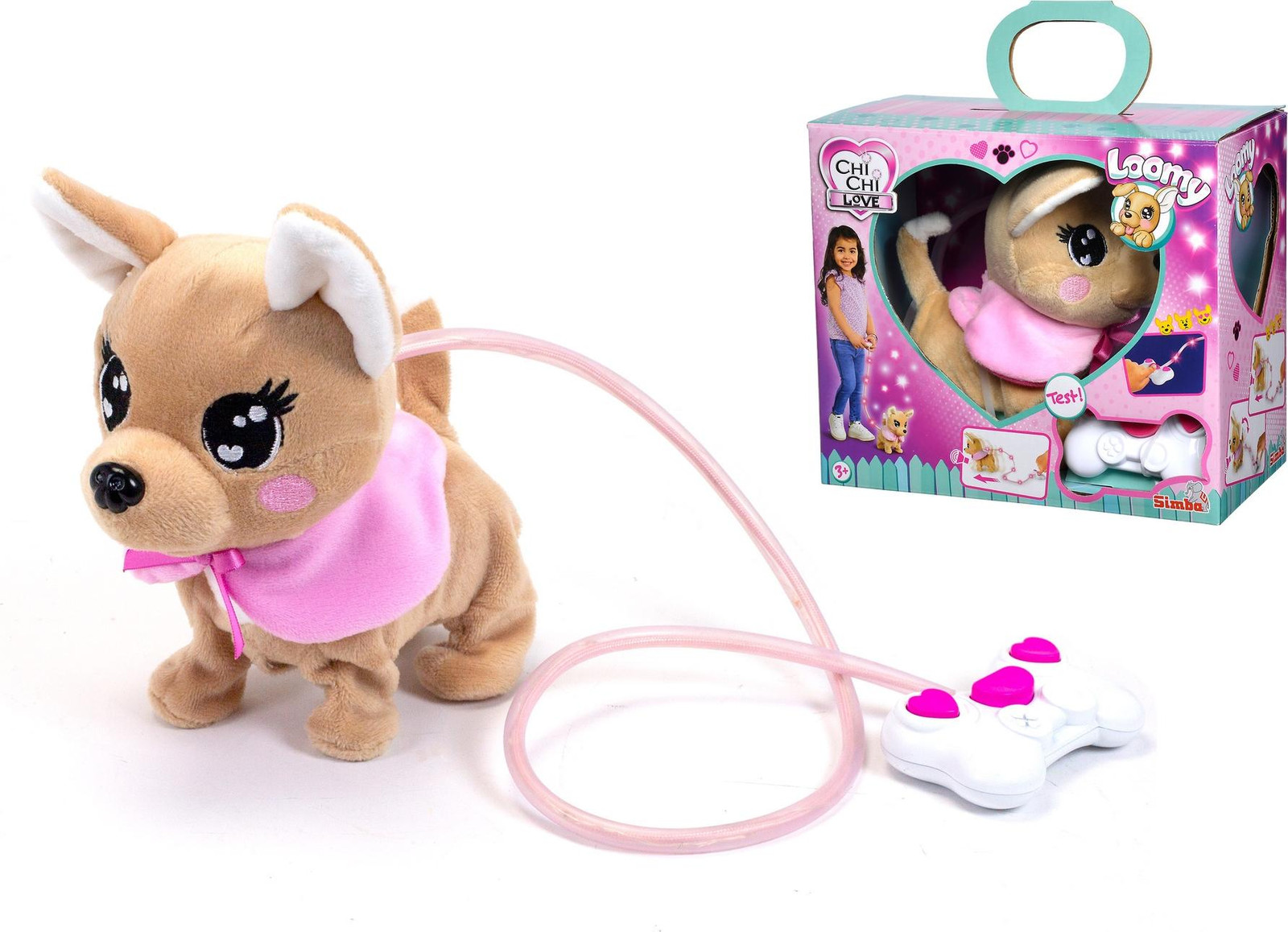 Simba Toys ChiChi LOVE Loomy Chihuahua ChiChi beige/roze 20 cm