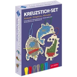 Kreuzstich-Set "Rakete, Delphin, Monster"