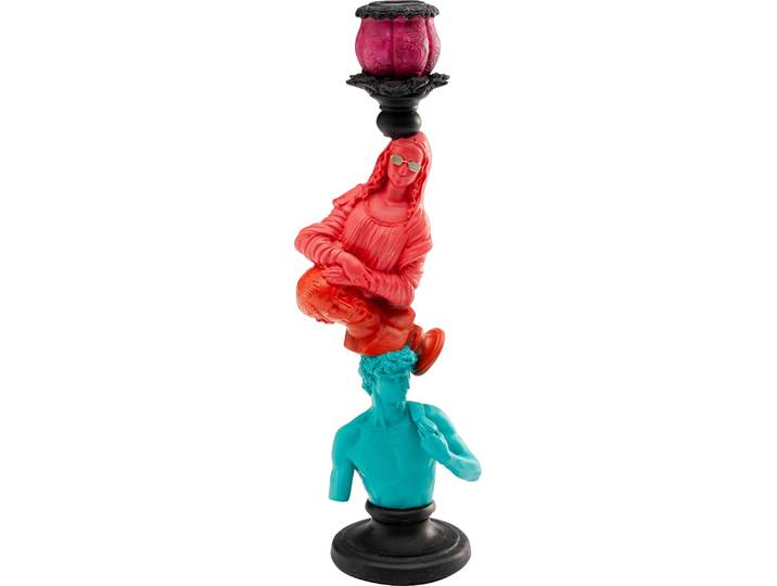 Kerzenständer KARE DESIGN Balance Art , bunt (mehrfarbig), B:10cm H:30cm T:8,5cm, Polyresin (Kunststein), Kerzenhalter, Kerzenständer, 30 oder 35 cm Höhe