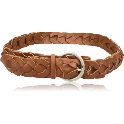 Ledergürtel "Big Element", Damen, Gr. onesize, braun (cognac), Leder, COLLEZIONE ALESSANDRO, unifarben, Basic, Gürtel Ledergürtel, aus dutzenden Lederelementen