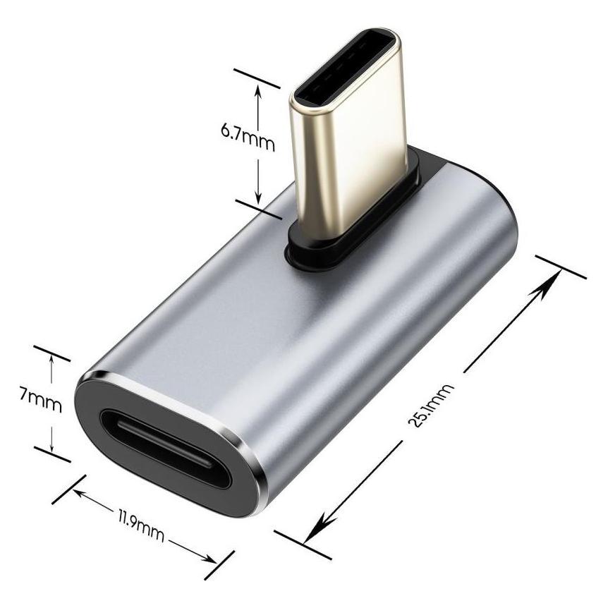 Tech-Protect Ultraboost AA03 USB-C Winkeladapter - Grau (USB-C, USB-C) (27782-0)