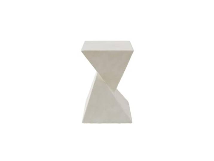 NIUHUAHUI Teetisch, Kleiner Beistelltisch aus Zement, minimalistisches Design, for drinnen und draußen, Balkon, Garten, Café, Wohnzimmer(White)