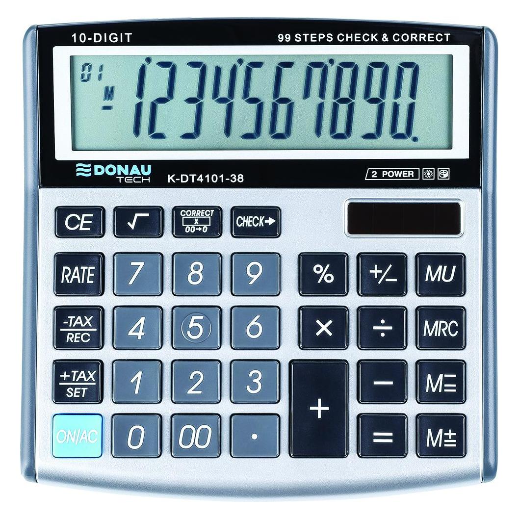 Donau Taschenrechner TECH OFFICE Taschenrechner, 10-stellige Anzeige, 136x134x28 mm, silber (Batteriebetrieb) (K-DT4101-38)